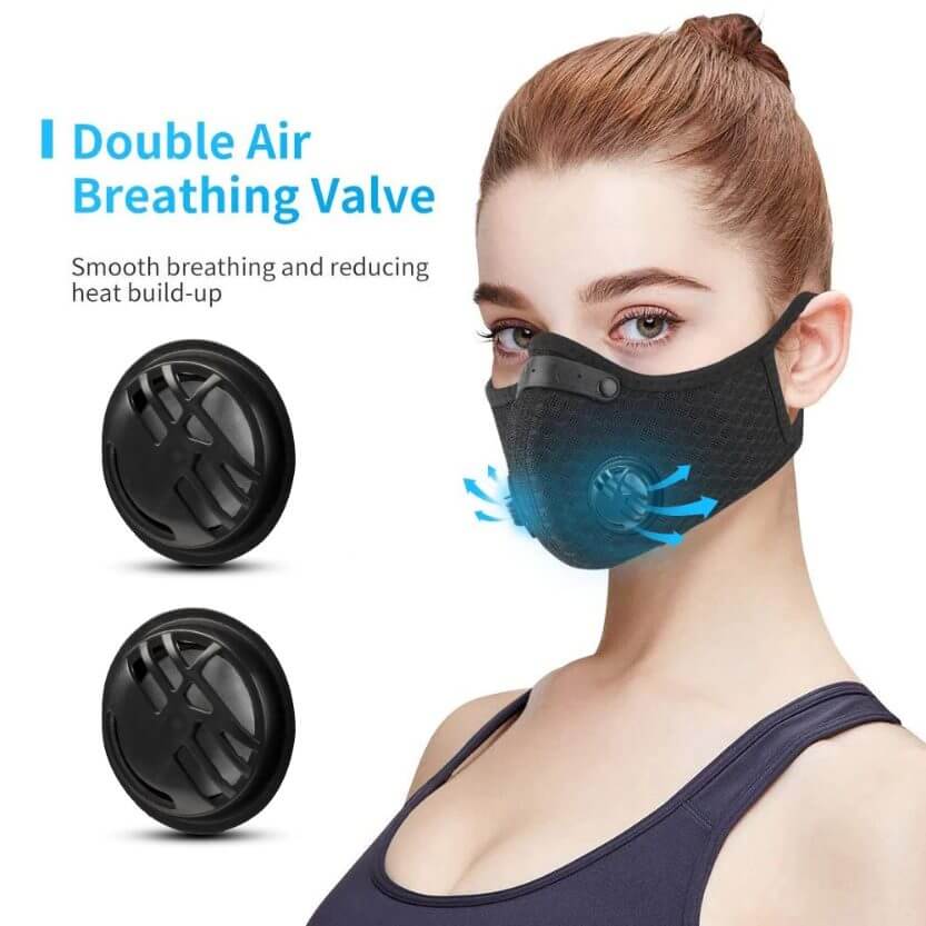 מסכת פנים עם מסנן פחם פעיל PM2.5 לפעילות ספורטיבית