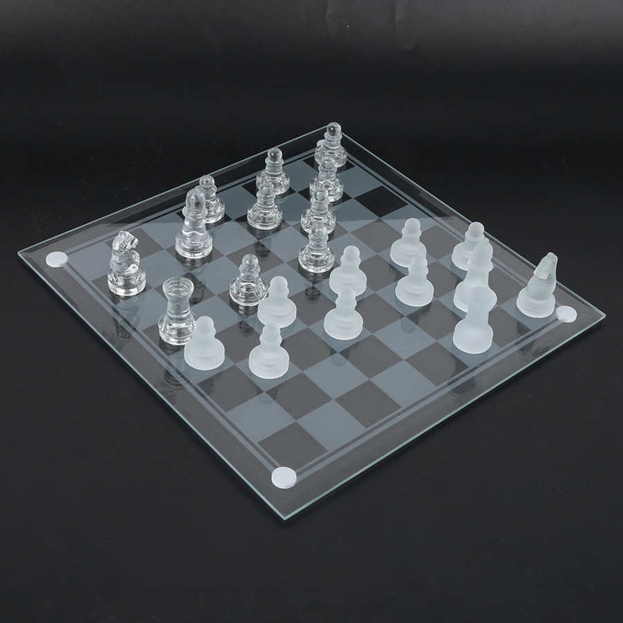 לוח שחמט מוצק בעיצוב קריסטל זכוכית