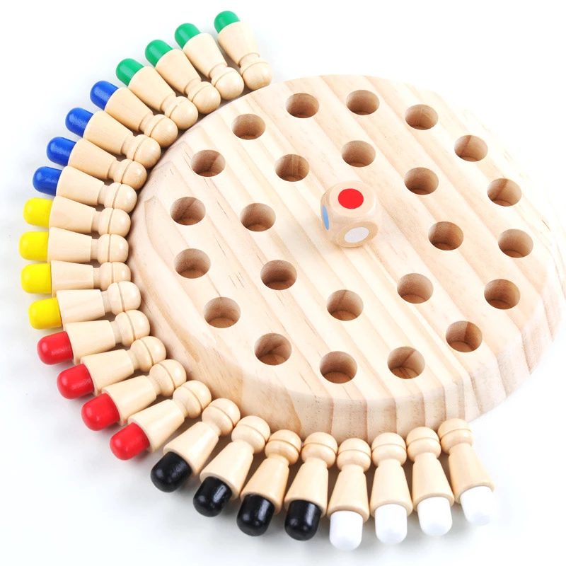 משחק זיכרון צבעים מעץ לילדים