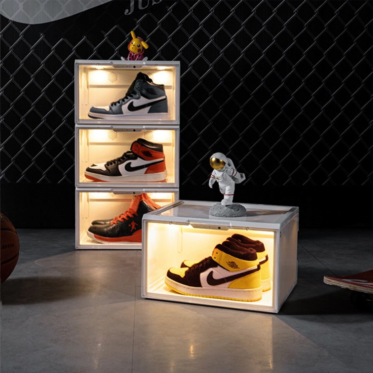 קופסאות אחסון לנעליים עם תאורת LED