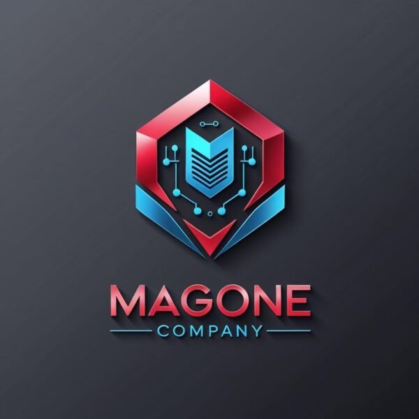 Cyber Company Logo - Dark Gray and Crimson